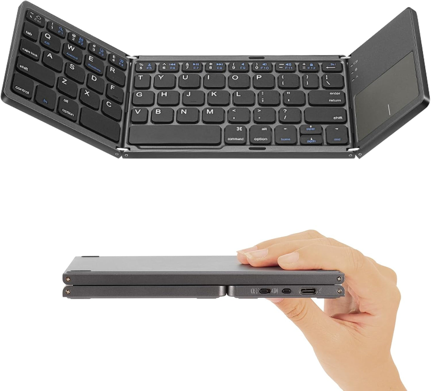 Ultra-Slim Foldable Bluetooth Keyboard for Flexible Typing