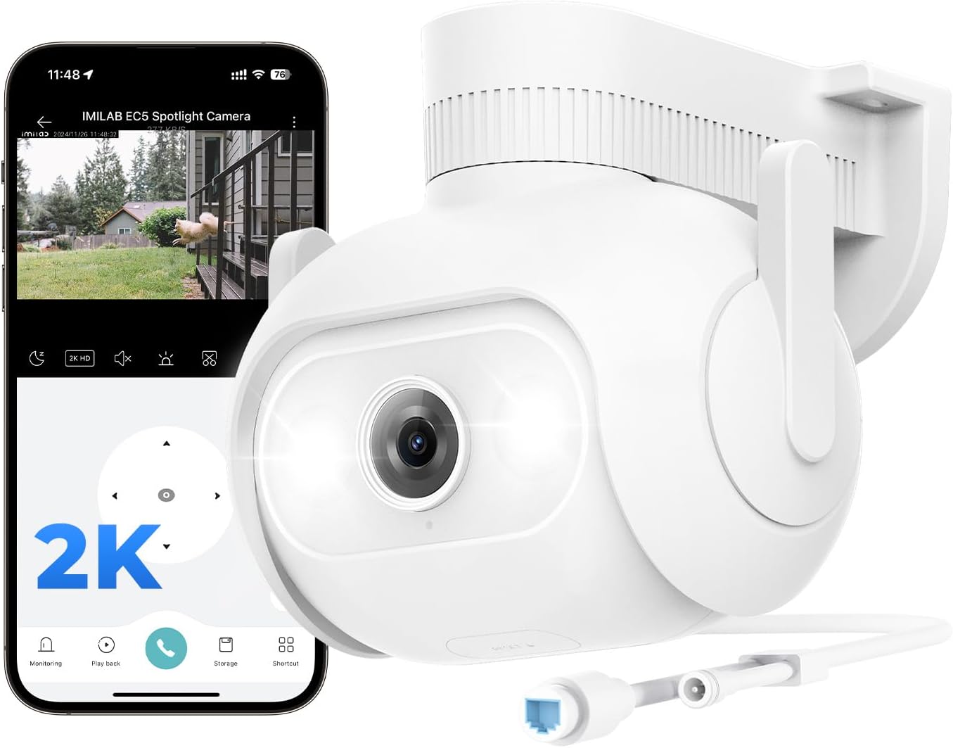 IMILAB Wired Security Camera Outdoor: 2K Color Night Vision
