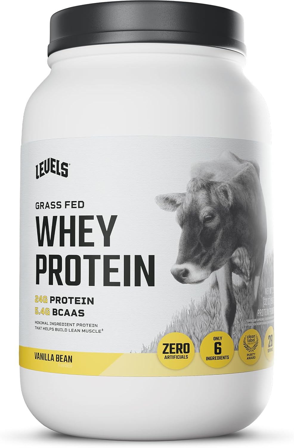 Levels Grass Fed Whey Protein Powder with Vanilla Bean Flavor