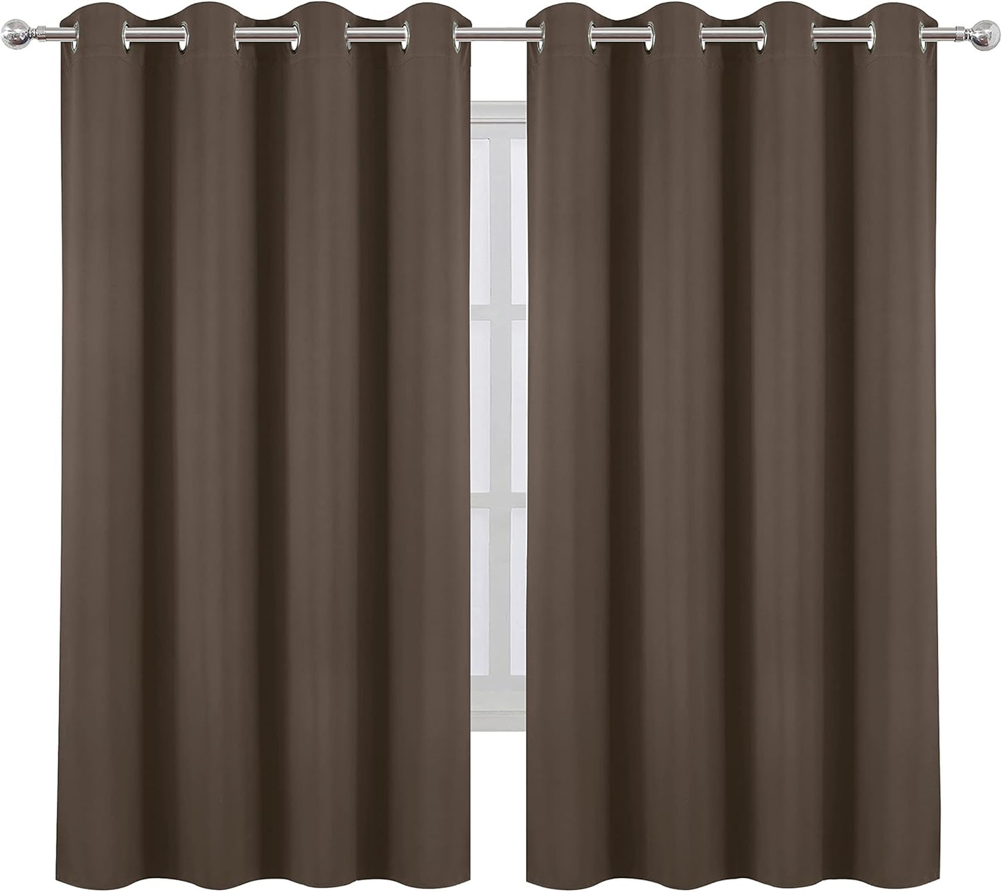 LEMOMO Chocolate Brown Blackout Curtains for Total Darkness