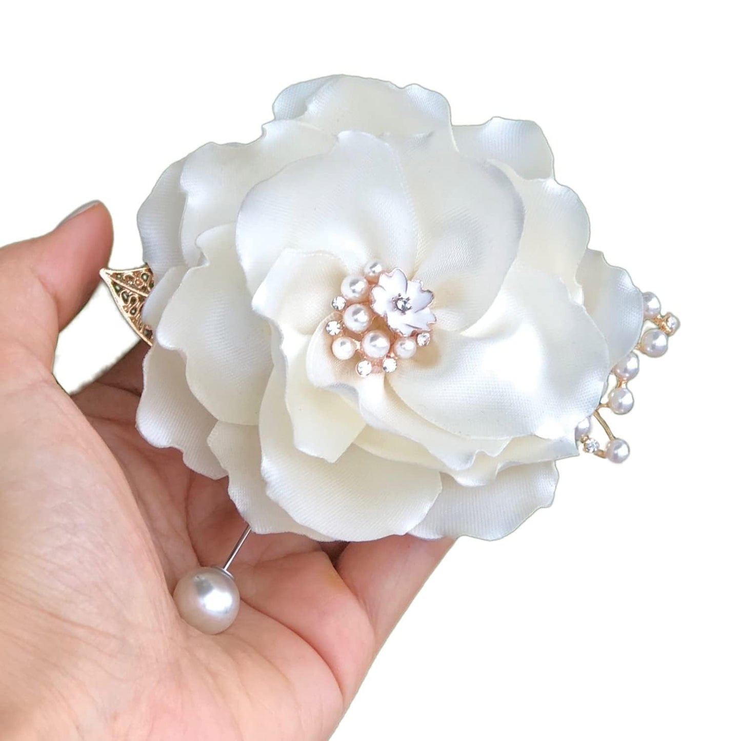 9 CM Handmade Fabric Flower Brooch Pin for All Occasions