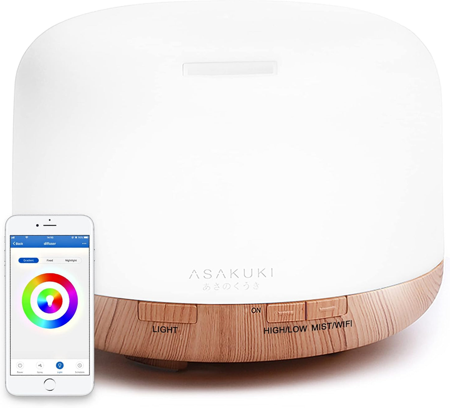 ASAKUKI Smart Wi-Fi Essential Oil Diffuser - Relaxing Atmosphere!