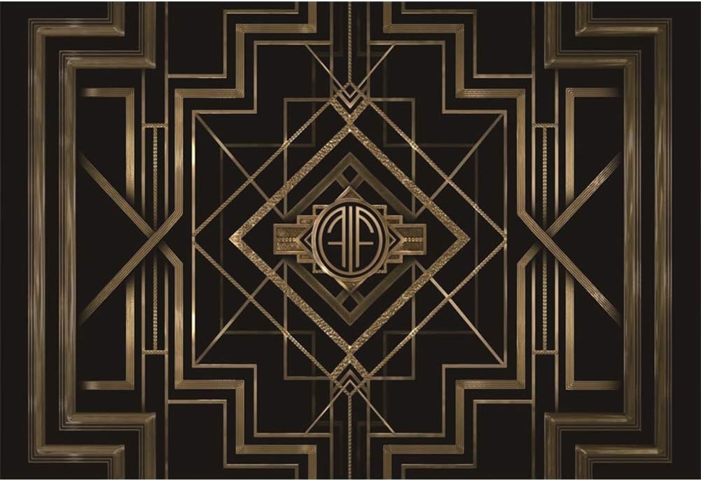 Leyiyi 10x8ft Black and Gold Birthday Photography Backdrop