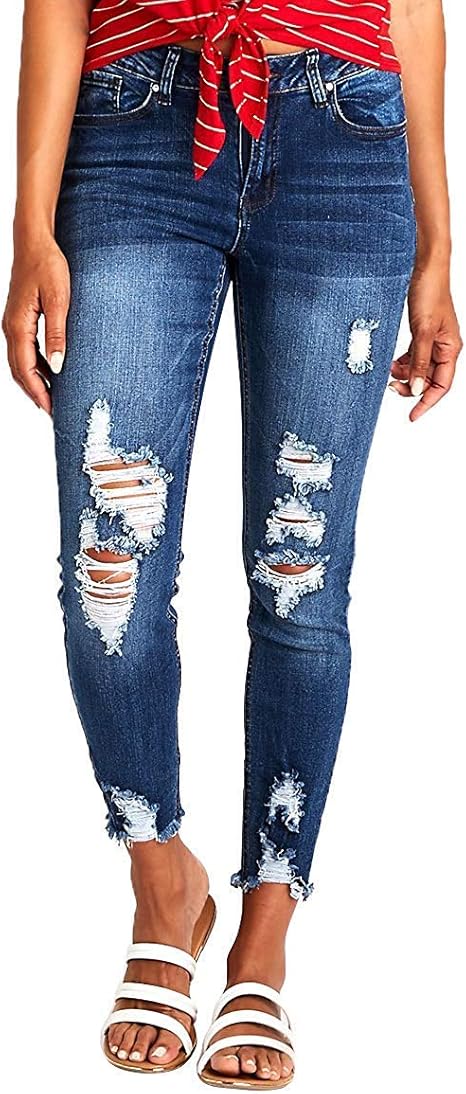 Resfeber Women's Ripped Boyfriend Jeans for Stylish Comfort