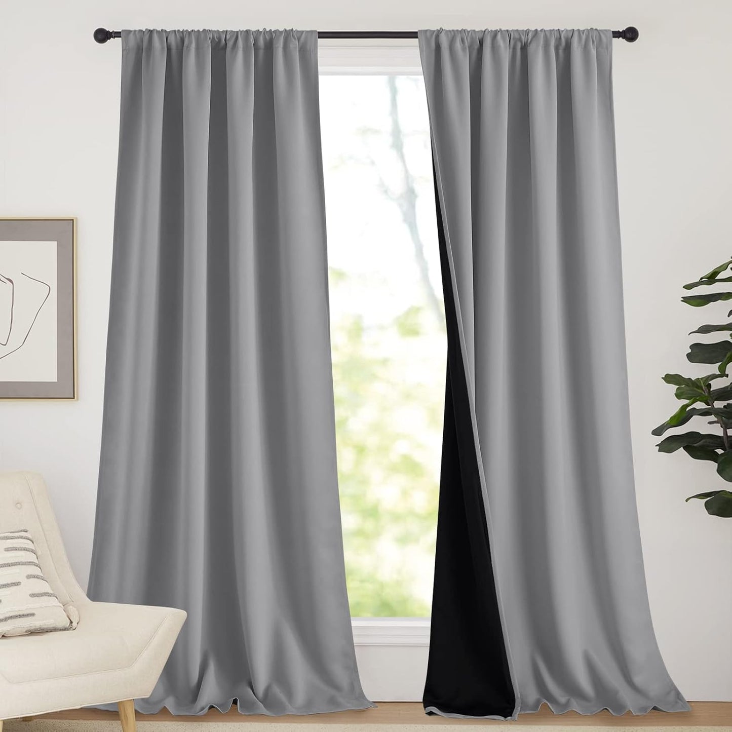 NICETOWN 108 inch Blackout Curtains for Patio Sliding Door