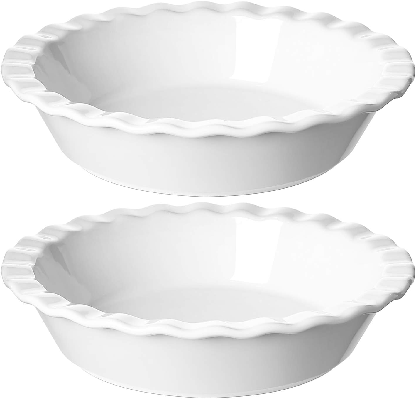 LE TAUCI Ceramic Pie Pans for Baking, 9 in Deep Dish Set