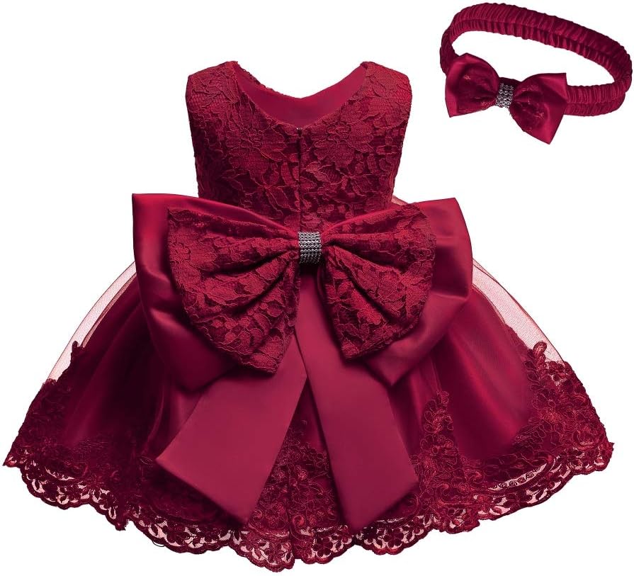 0-6T Toddler Baby Girl Embroidered Tutu Ball Gown Lace Dress
