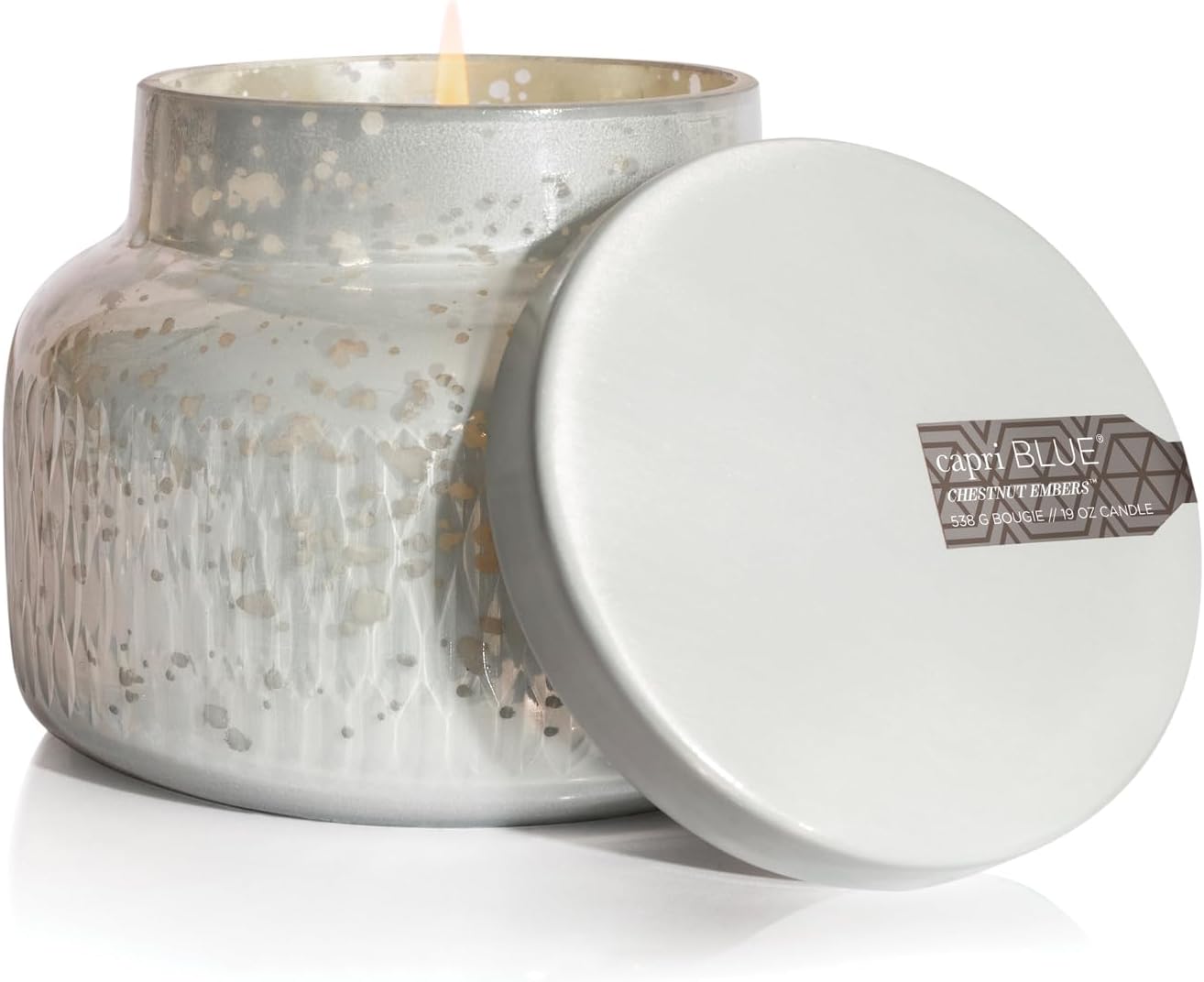 Capri Blue Holiday Mercury Jar Candle - Chestnut Embers Scent