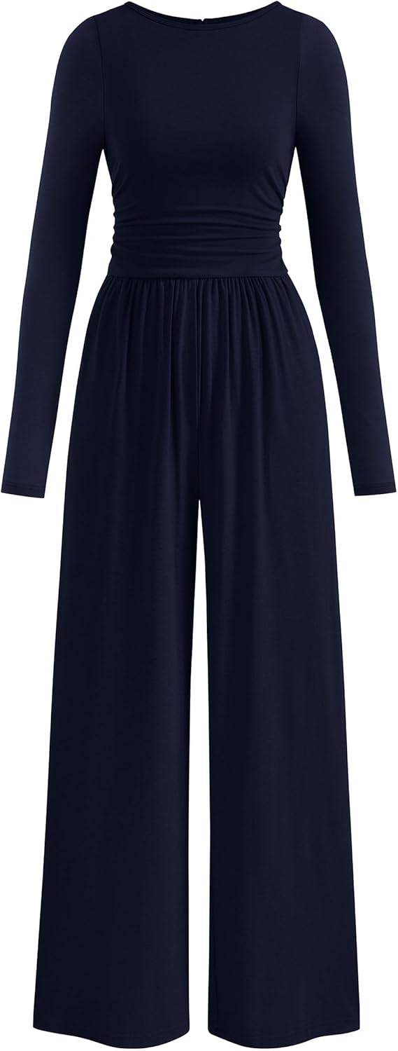 Stylish Long Sleeve Wide Leg Jumpsuits for Women Fall 2025