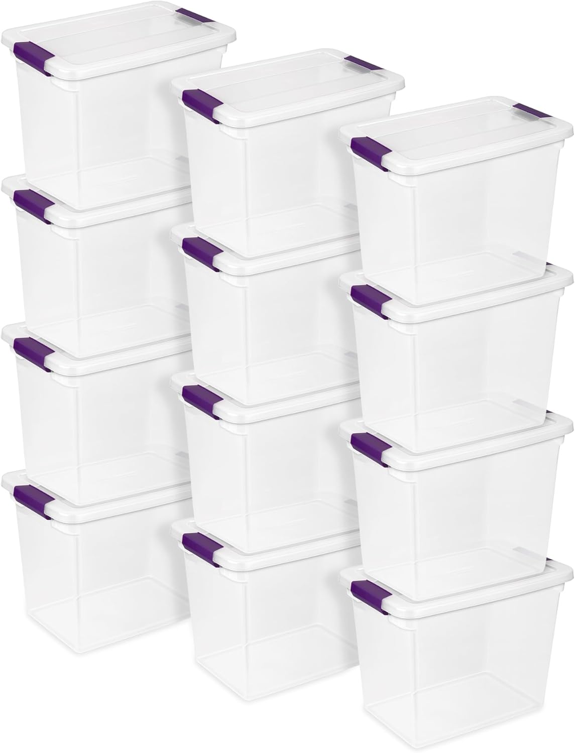 Sterilite 12-Pack 27 Quart ClearView Latch Box for Home Storage