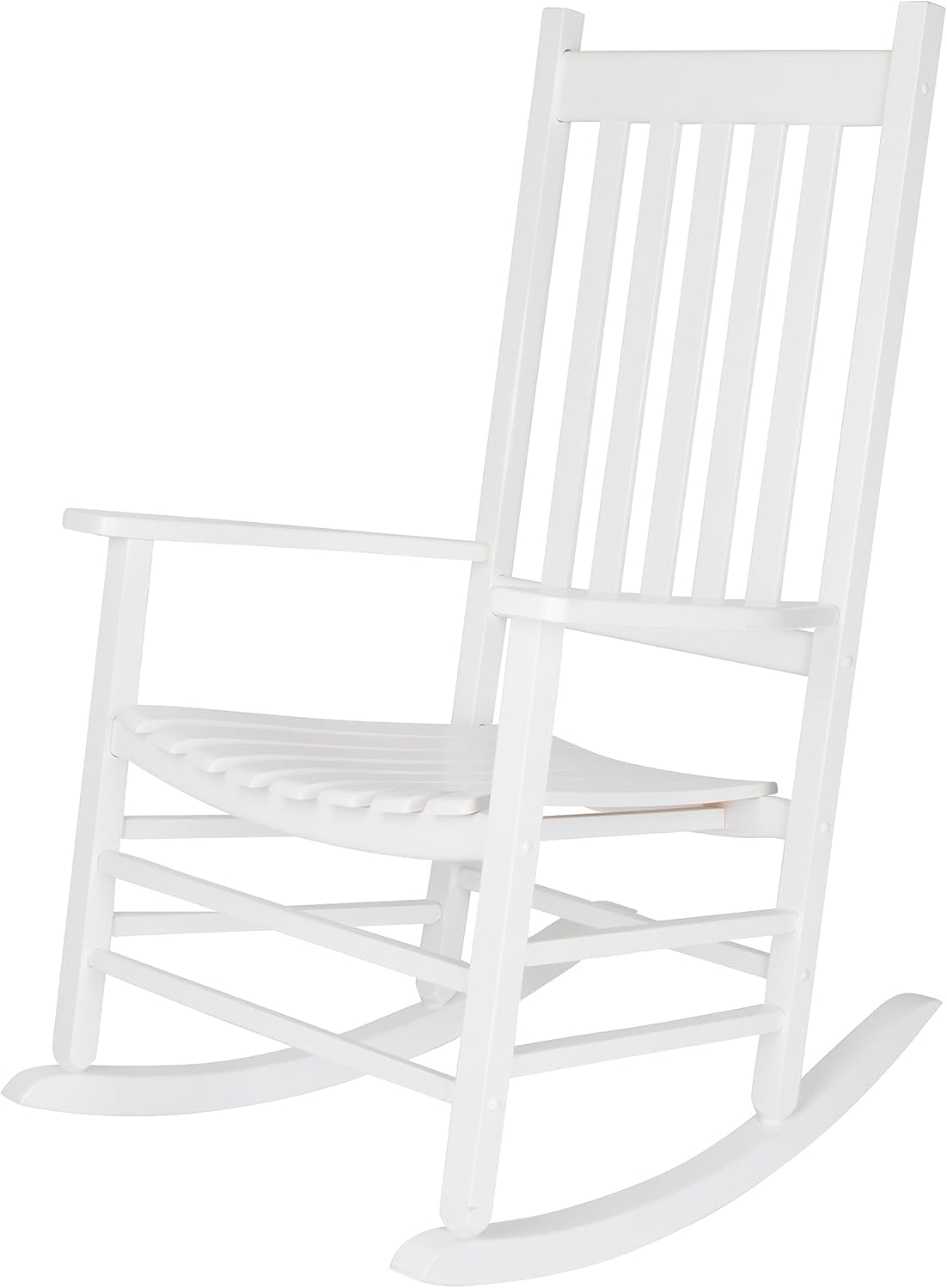 Premium White Wood Rocking Chair