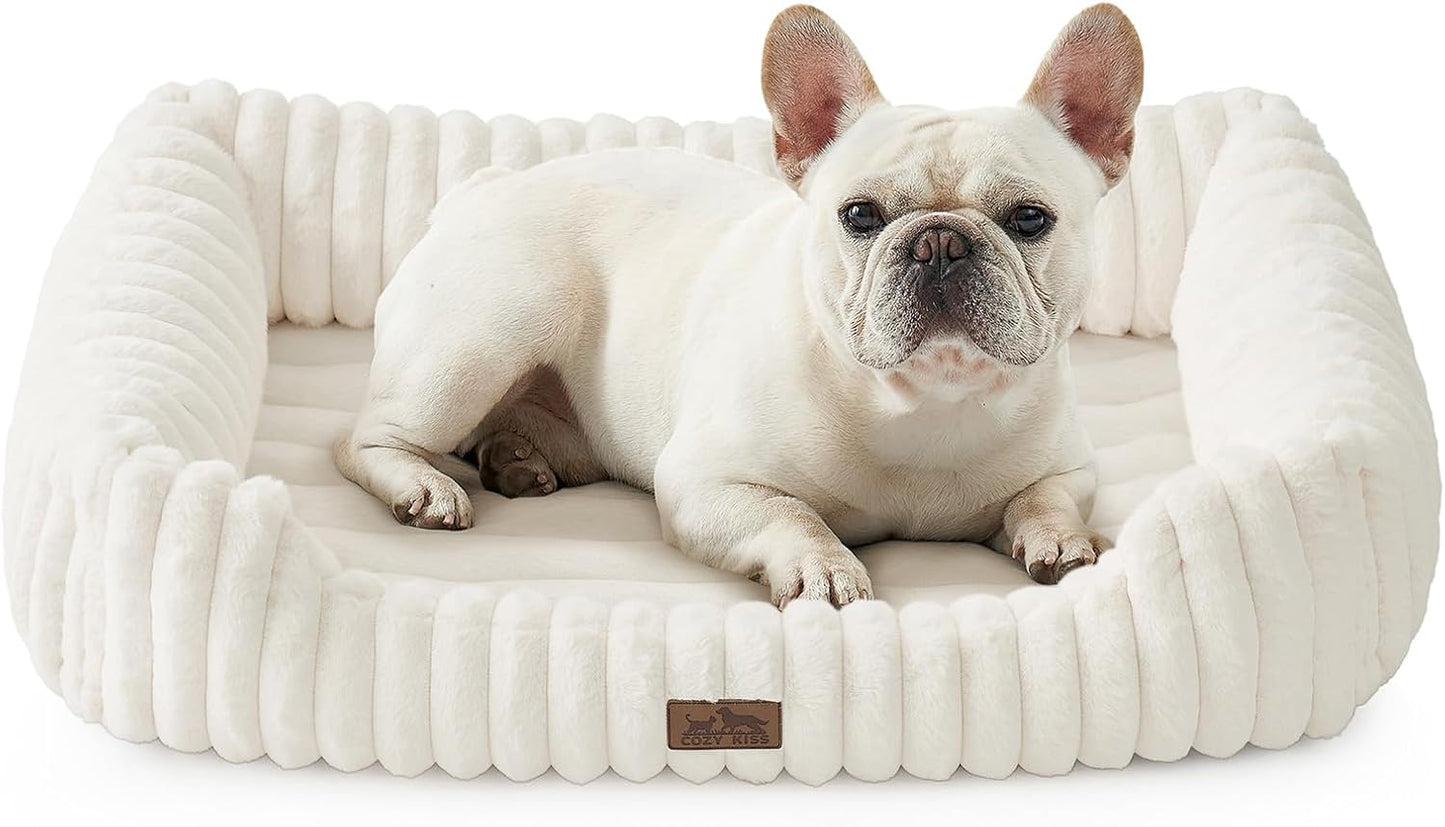 Cute Pet Bed for Small Dogs & Cats - Washable Rectangle Bed
