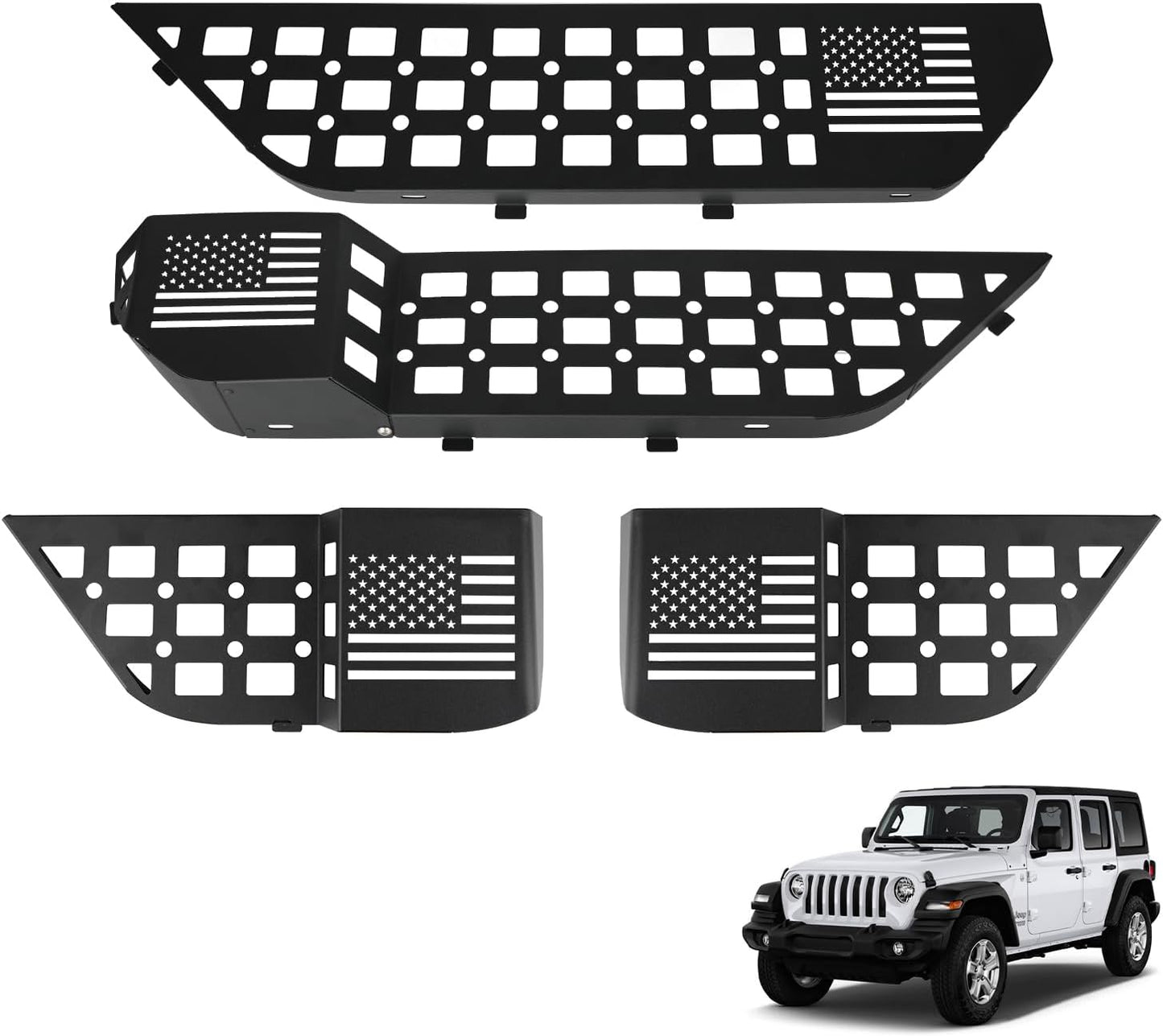 Metal Front Rear Door Storage Box for 2018-2025 Jeep Wrangler