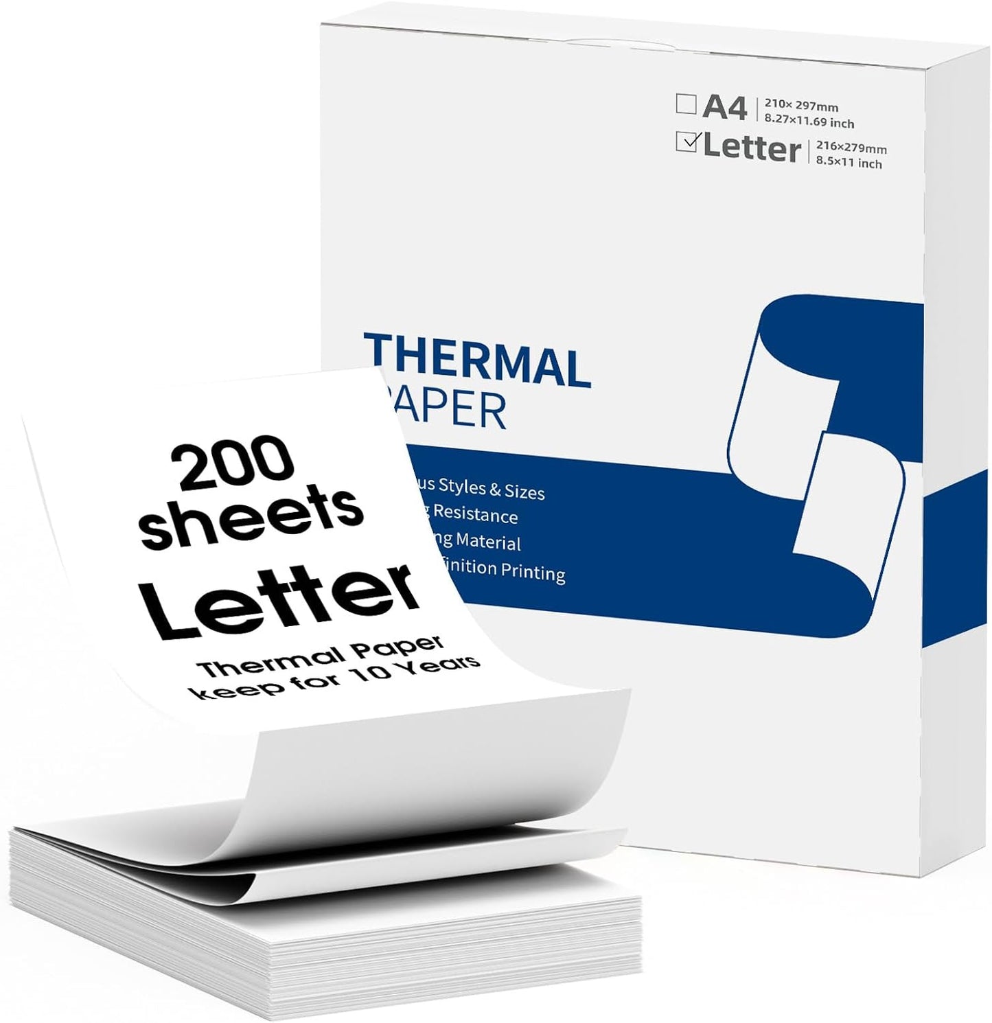 200 Sheets Thermal Paper 8.5x11 - Compatible with Various Portable Printers