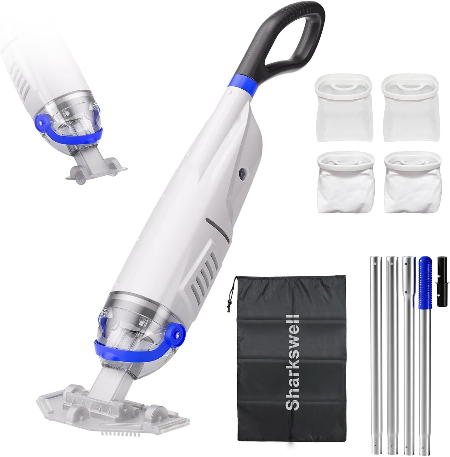 Cordless Pool Vacuum with Telescopic Pole for Easy Cleaning