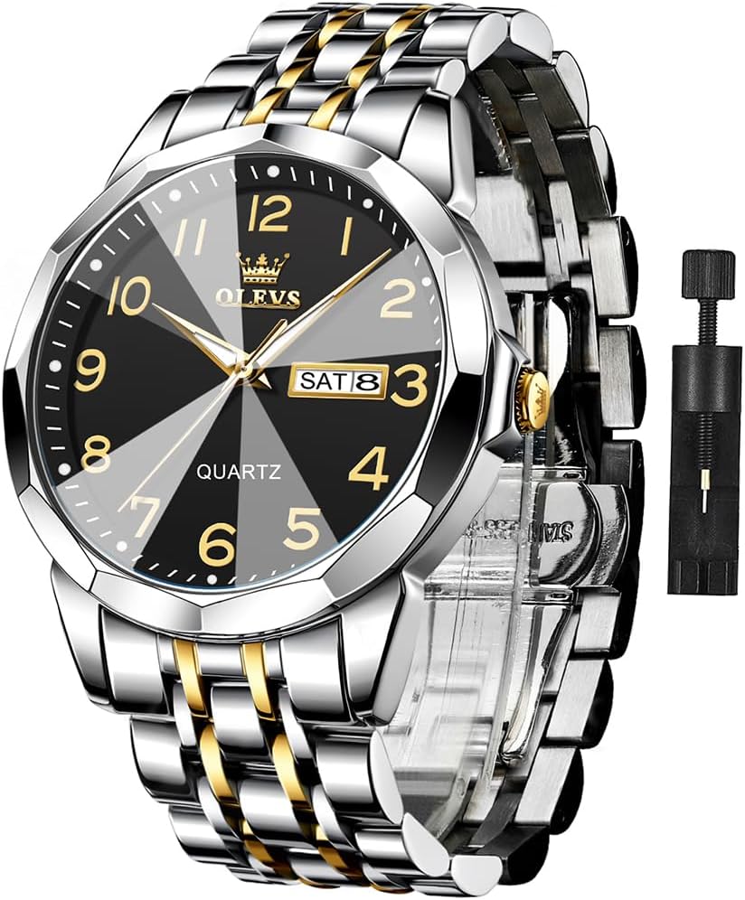 OLEVS Men's Diamond Analog Quartz Watch