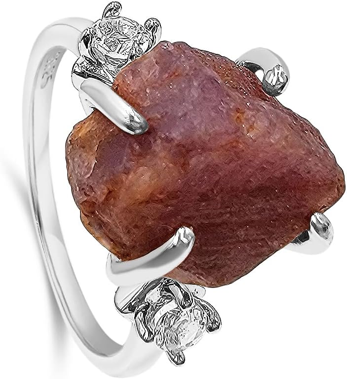 Real Raw Crystal Ring in Sterling Silver for Unique Gifts