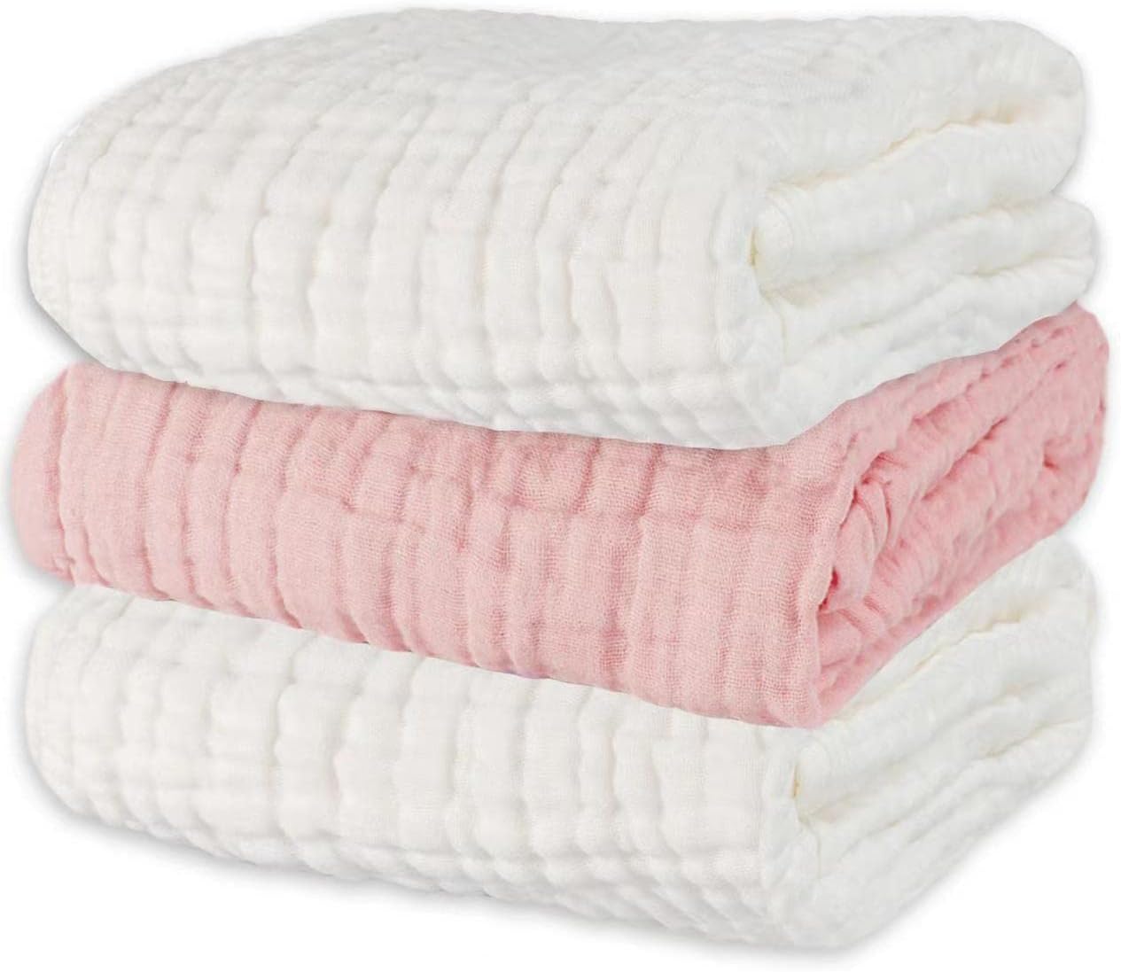 Ultra Soft Muslin Baby Towels for Newborns - 3 Pack Set