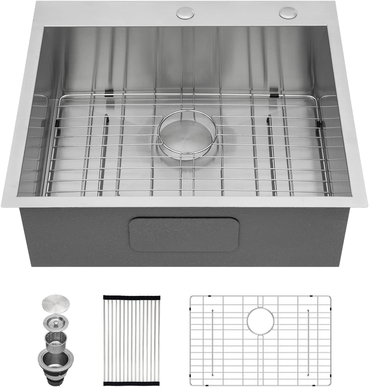 Kichae 25 Inch Drop In Kitchen Sink - Durable Stainless Steel Design