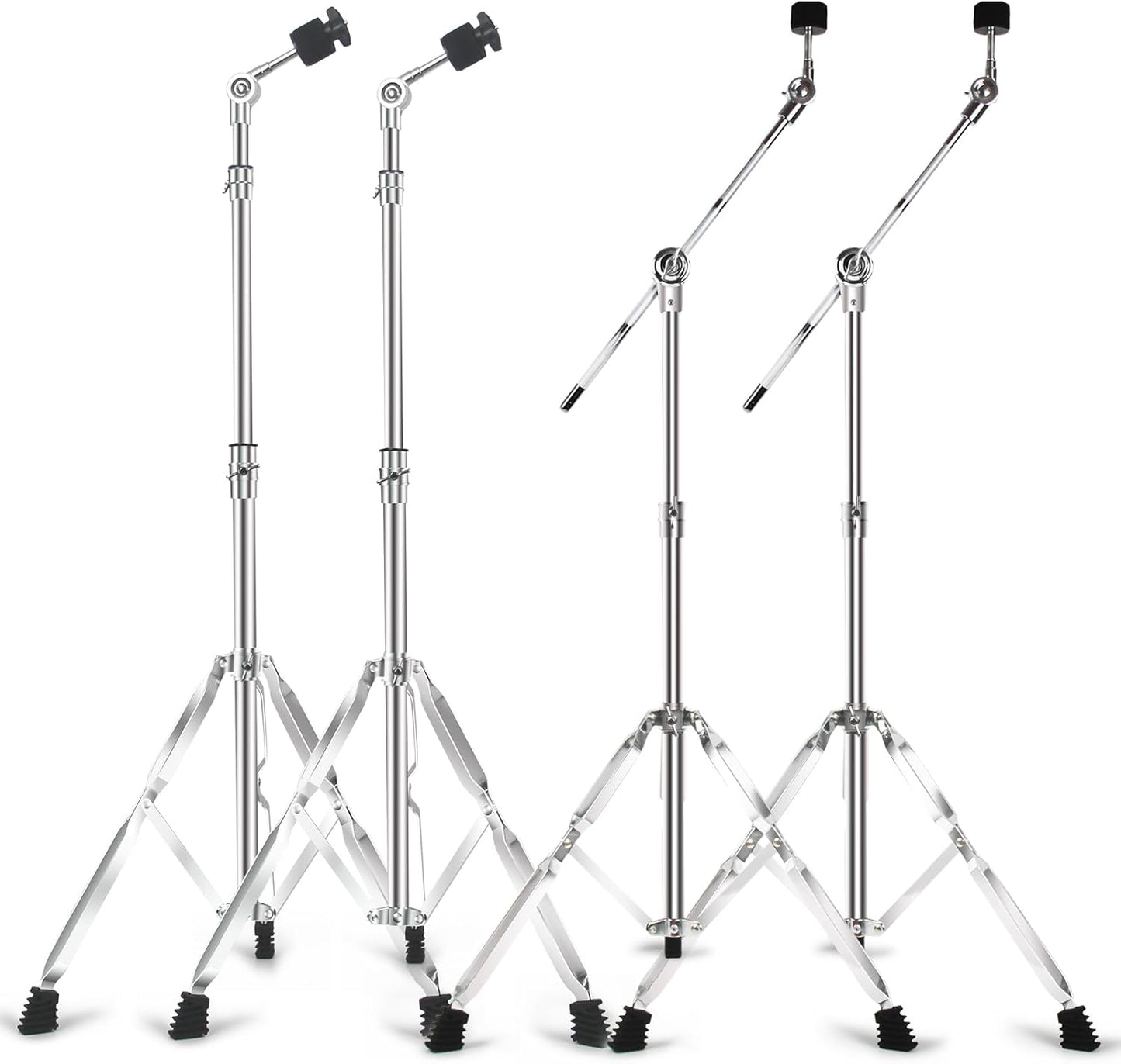 2 Pack Straight Cymbal Stand and Boom Cymbal Stand Set