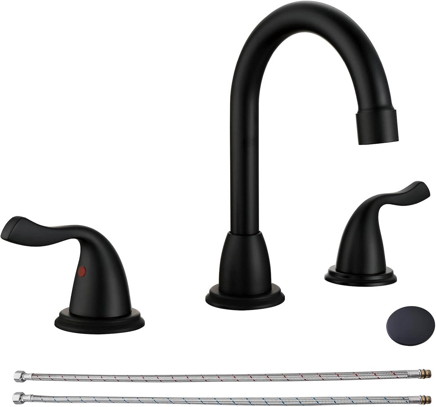 RKF 8 inch Widespread Bathroom Sink Faucet with Drain and Hose