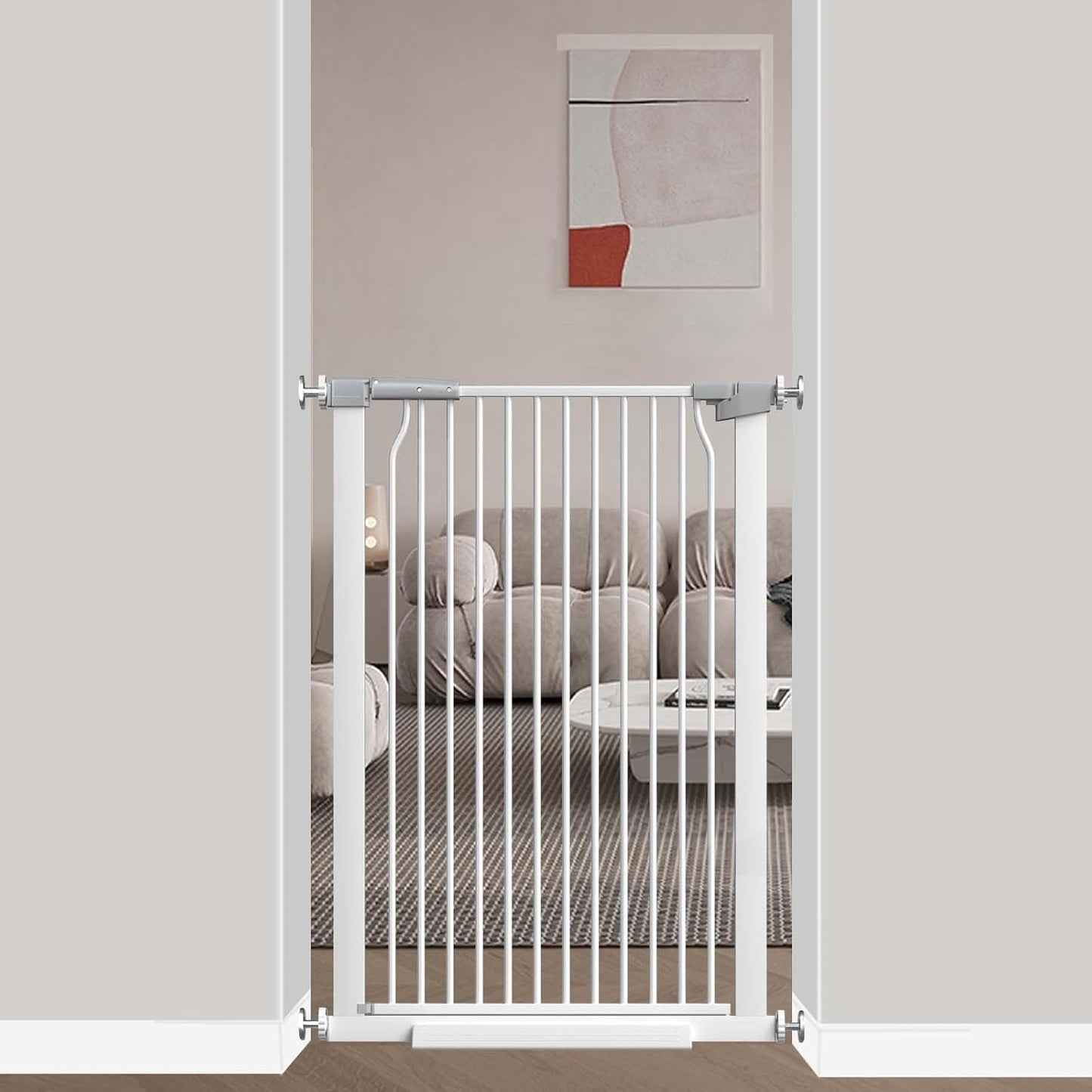 40.5 Inch Extra Tall Baby Gate for Stairs No Drill Installation