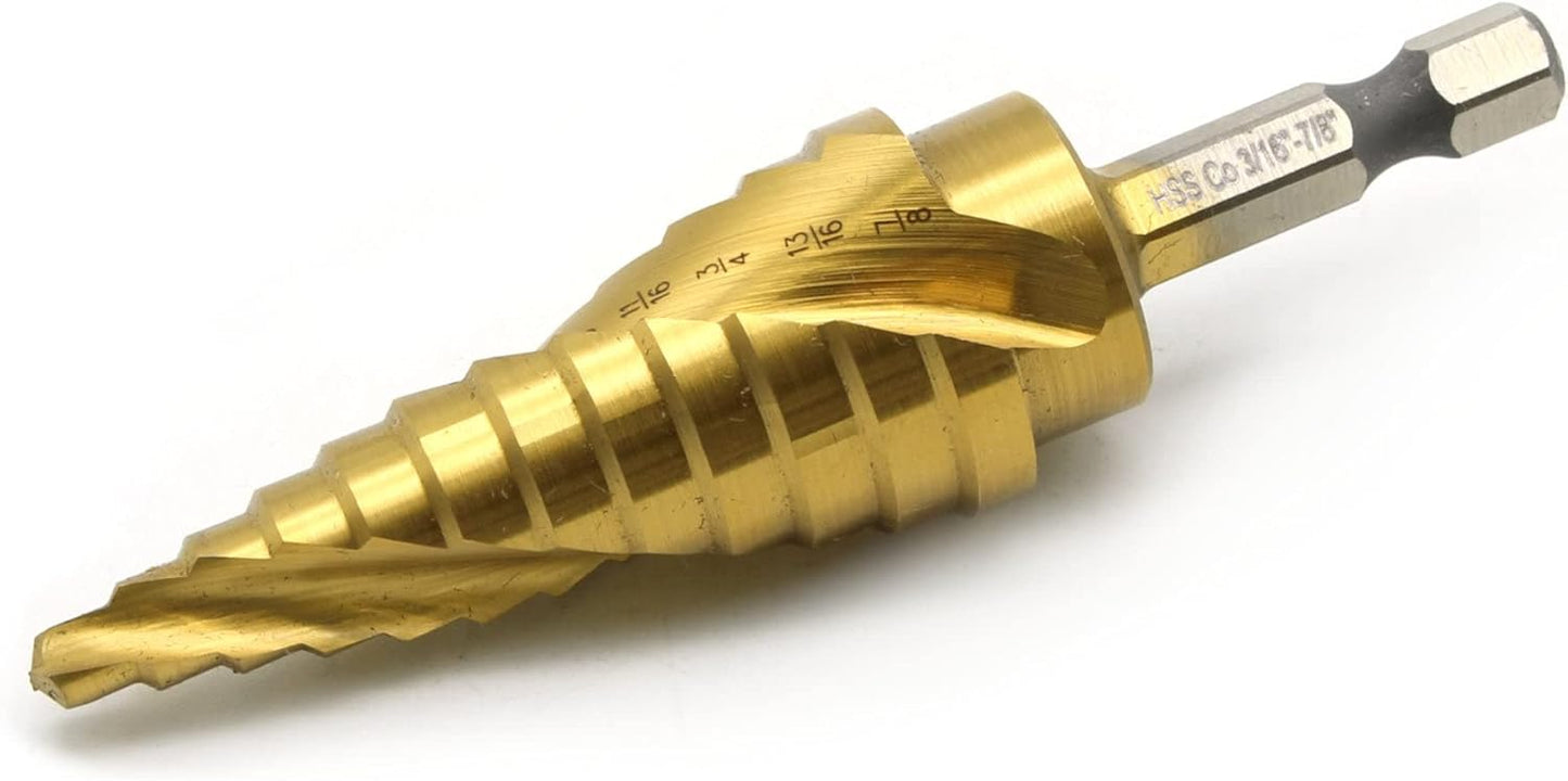 TEMO M35 Cobalt Spiral Flute Step Drill with Titanium Coating