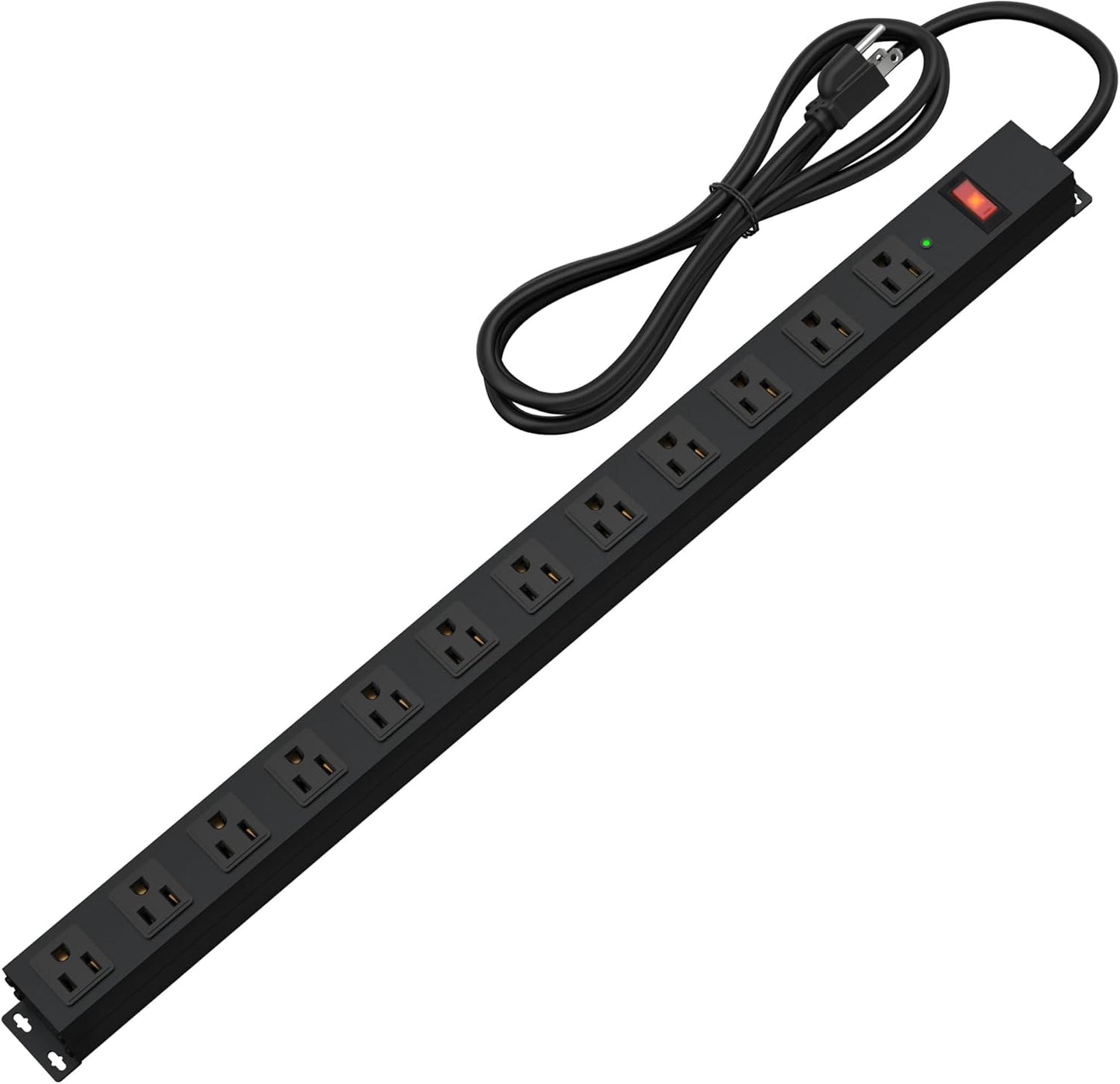 12 Outlet Long Power Strip Surge Protector for Heavy Duty Use