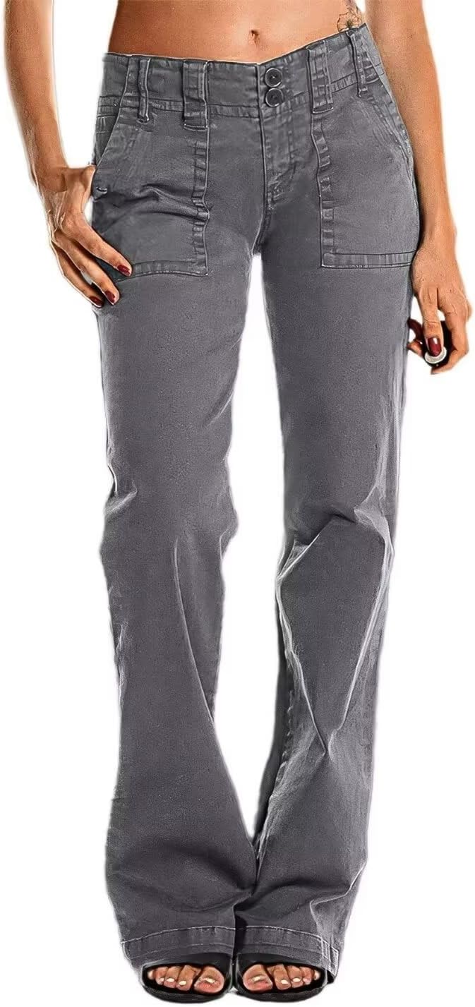 Flamingals Women's Wide Leg Cargo Pants for Business Casual Wear