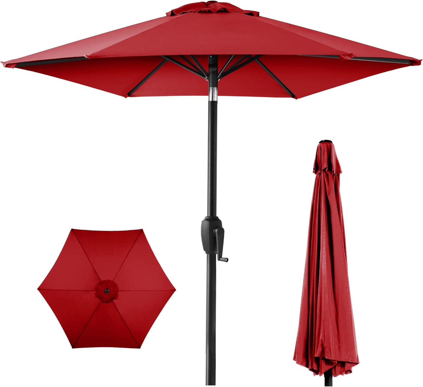7.5ft Heavy-Duty Round Outdoor Market Table Patio Umbrella