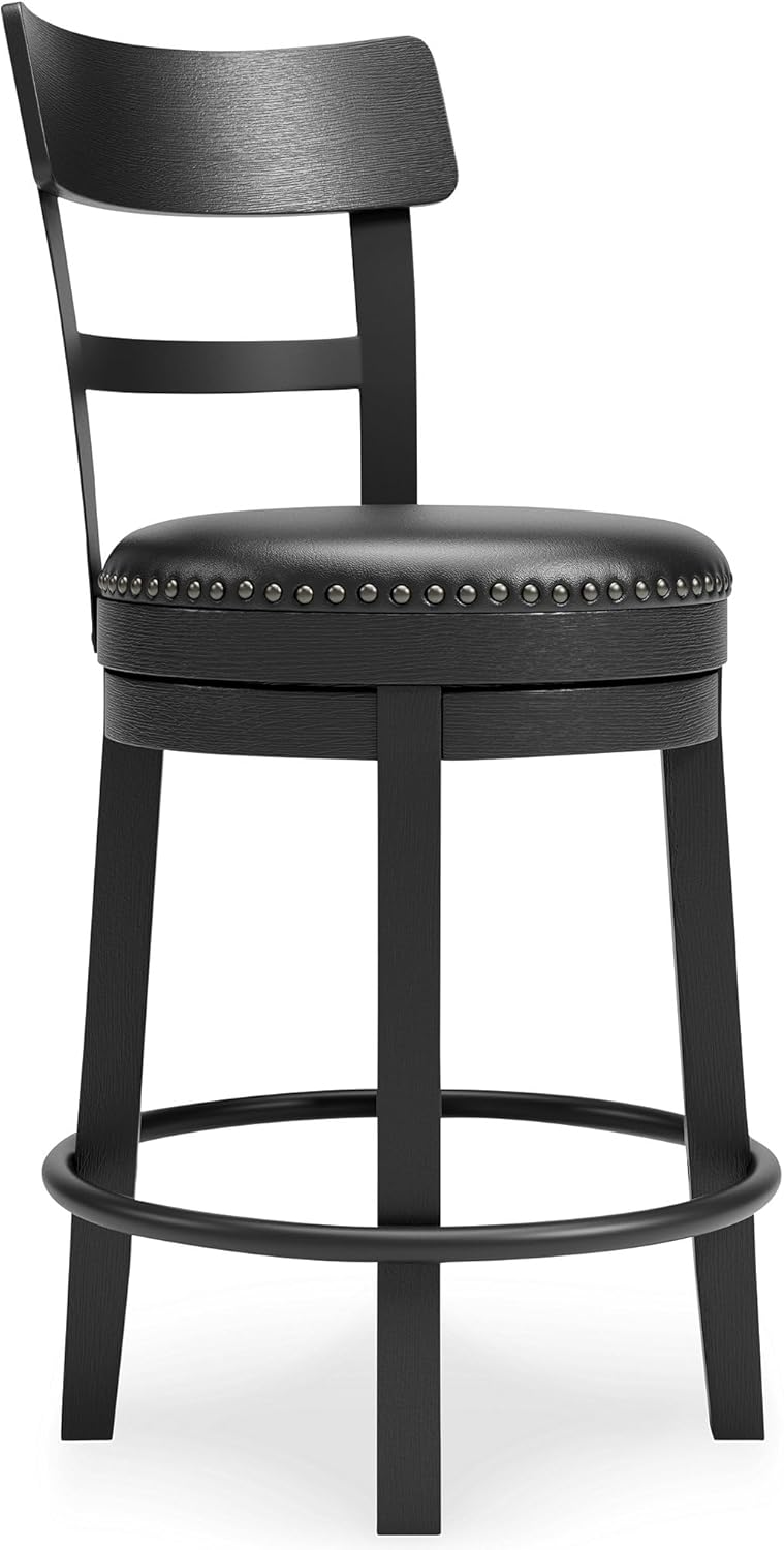 Valebeck Faux Leather Swivel Barstool for Stylish Dining