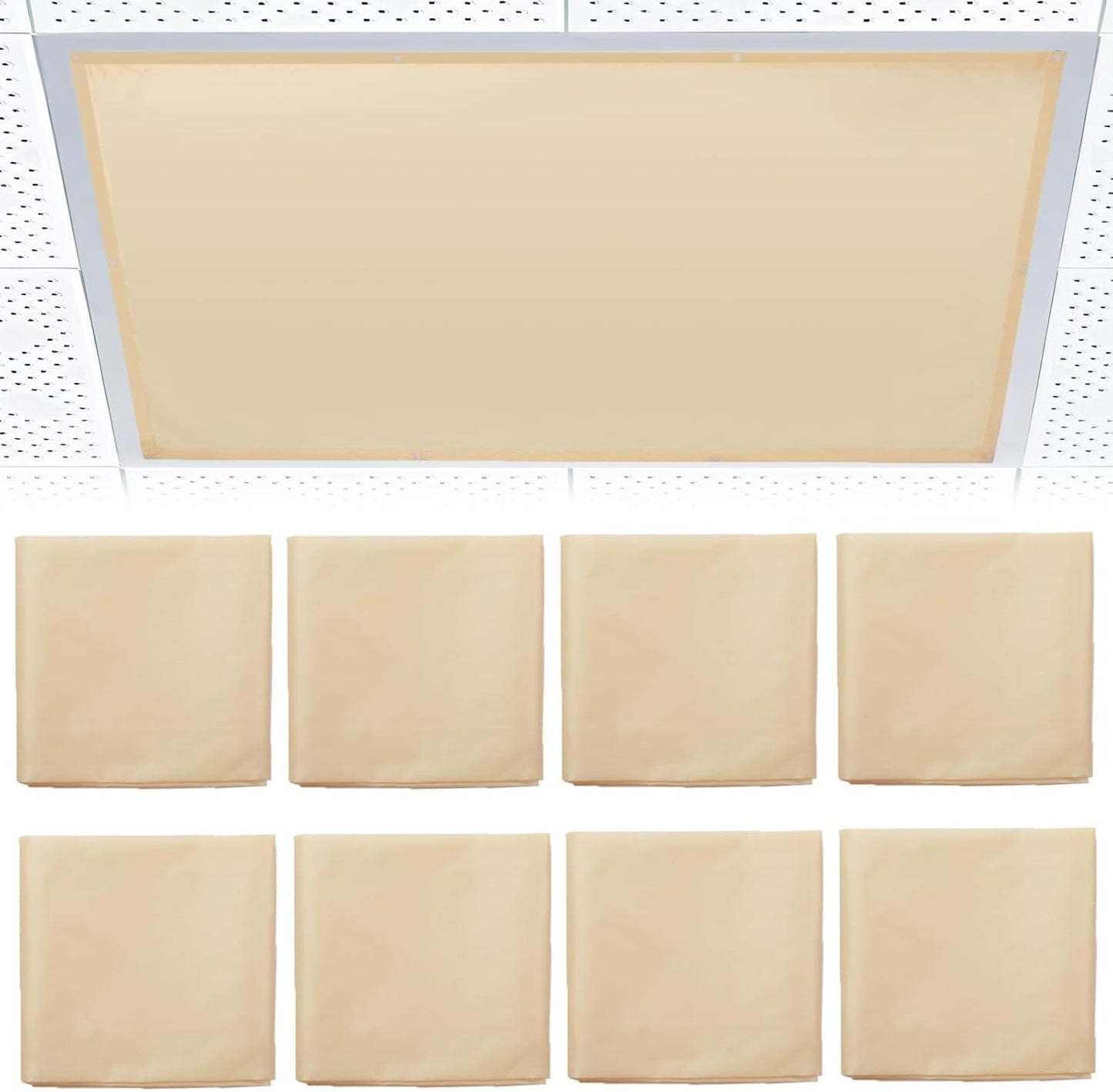 8 Pcs Fluorescent Light Covers for Ceiling Lights - Warm Yellow