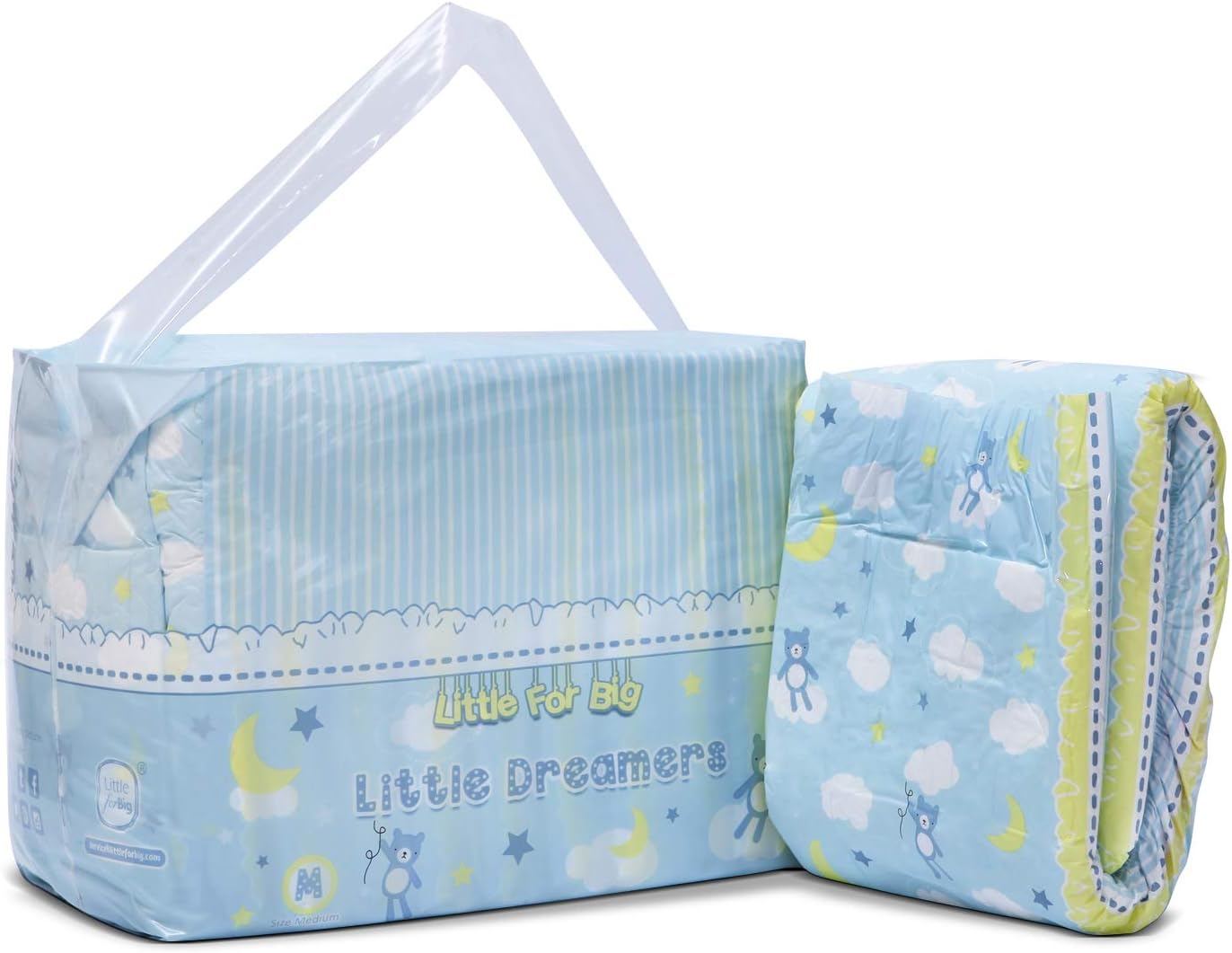 Littleforbig Adult Printed Diaper 10 pcs - Little Dreamers - Medium 28-38