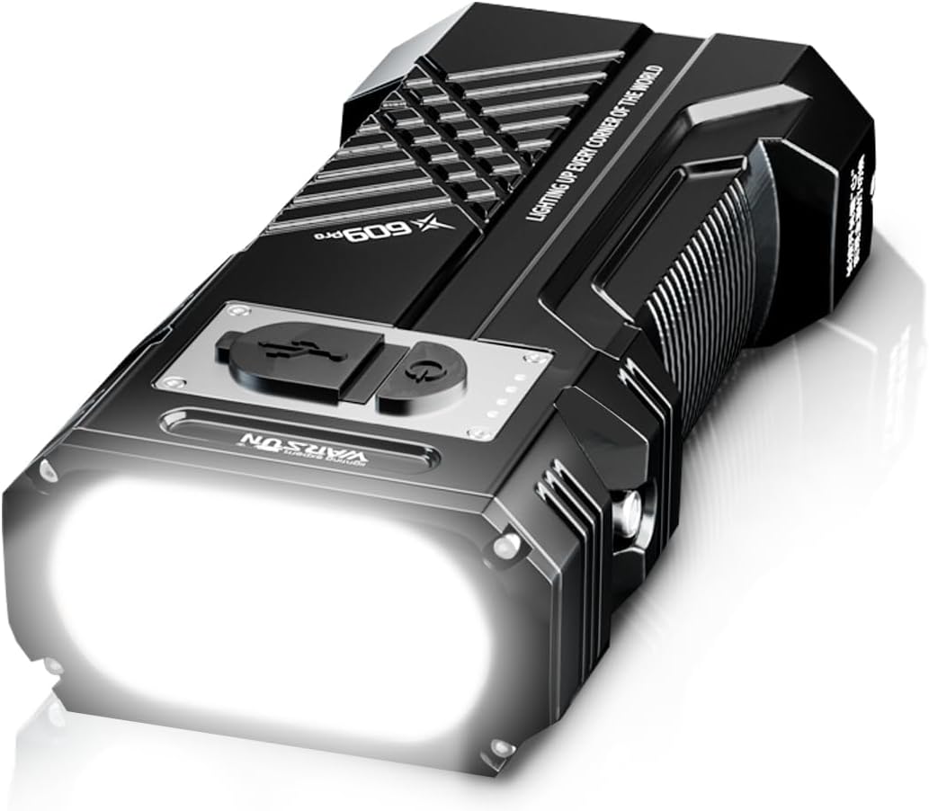 WARSUN 10000 LM Rechargeable Flashlight - Strong Light for Camping