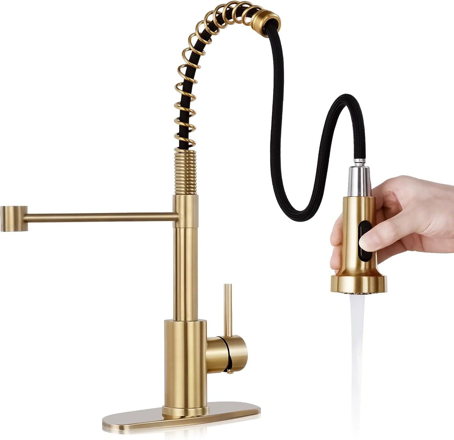 HGN Kitchen Faucet with Pull Down Sprayer for Modern Kitchens