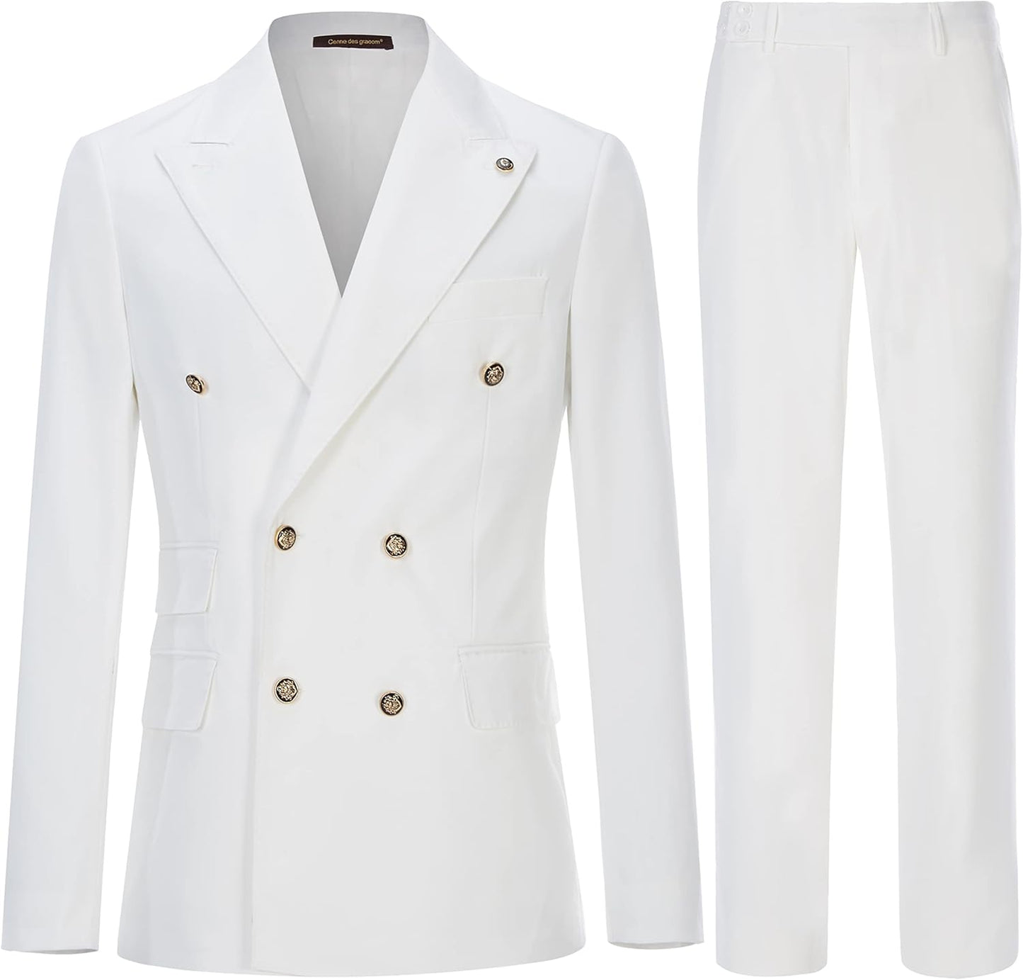 Men's Slim Fit Double Breasted Tuxedo Suit for Weddings and Prom