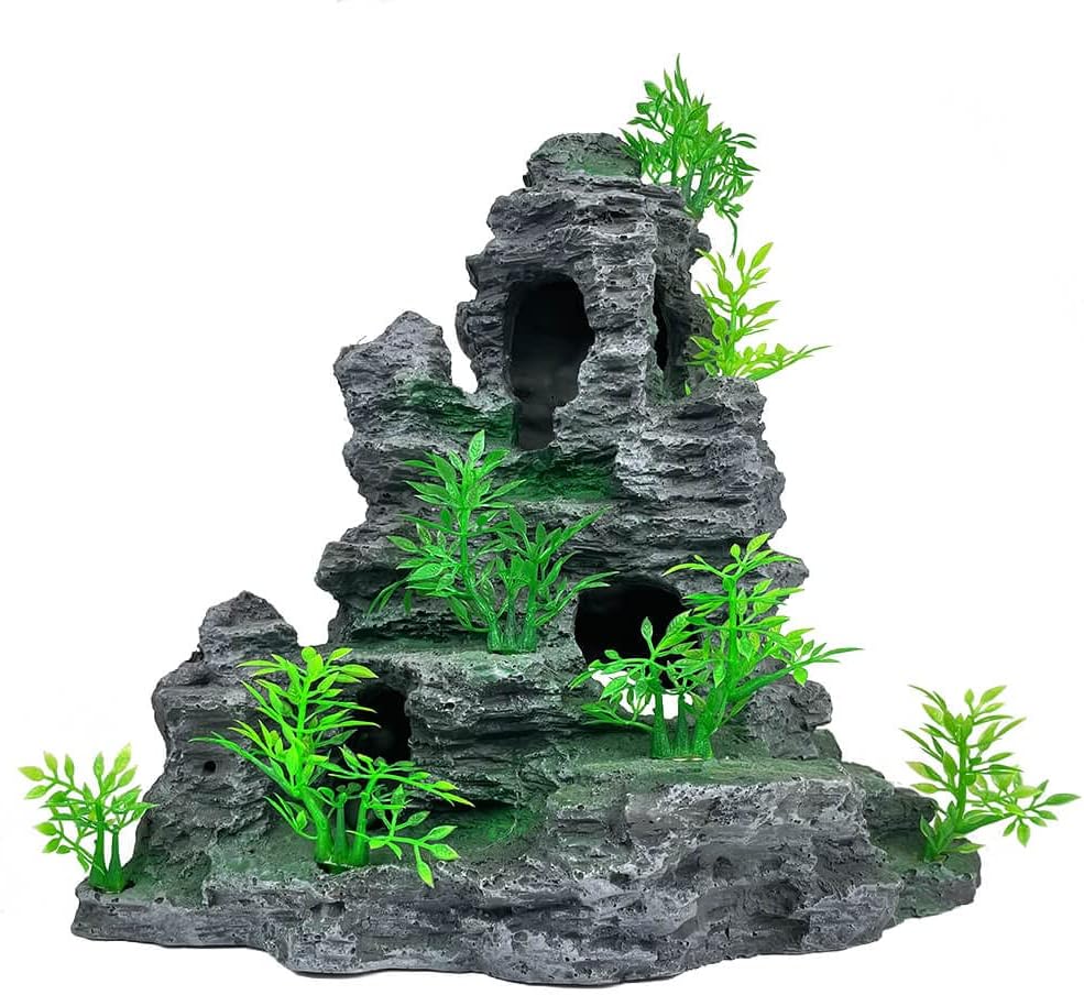 Large Aquarium Decoration for Fish Tank with Rocky Mountain View