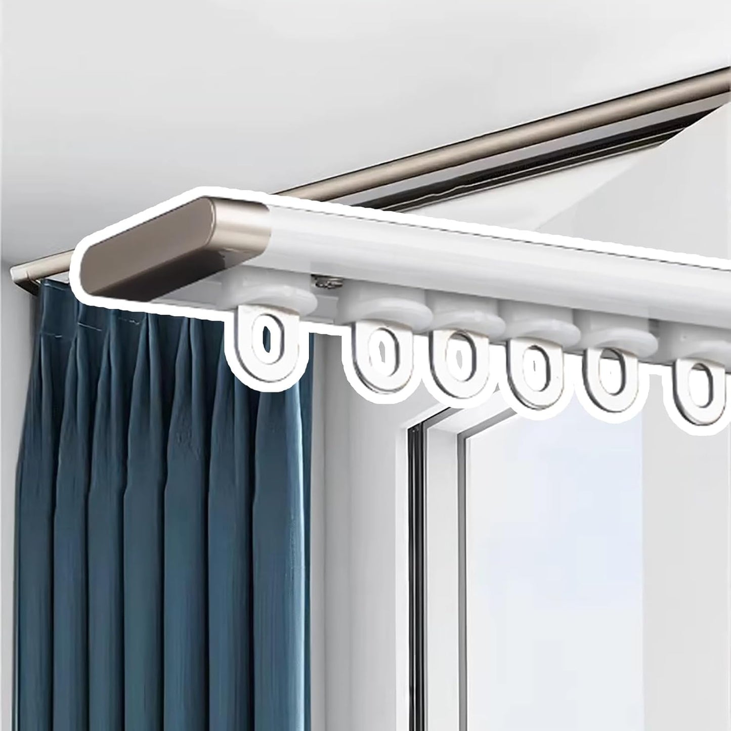 Elitix - Slim Ceiling Mount Curtain Track for Heavy Drapes