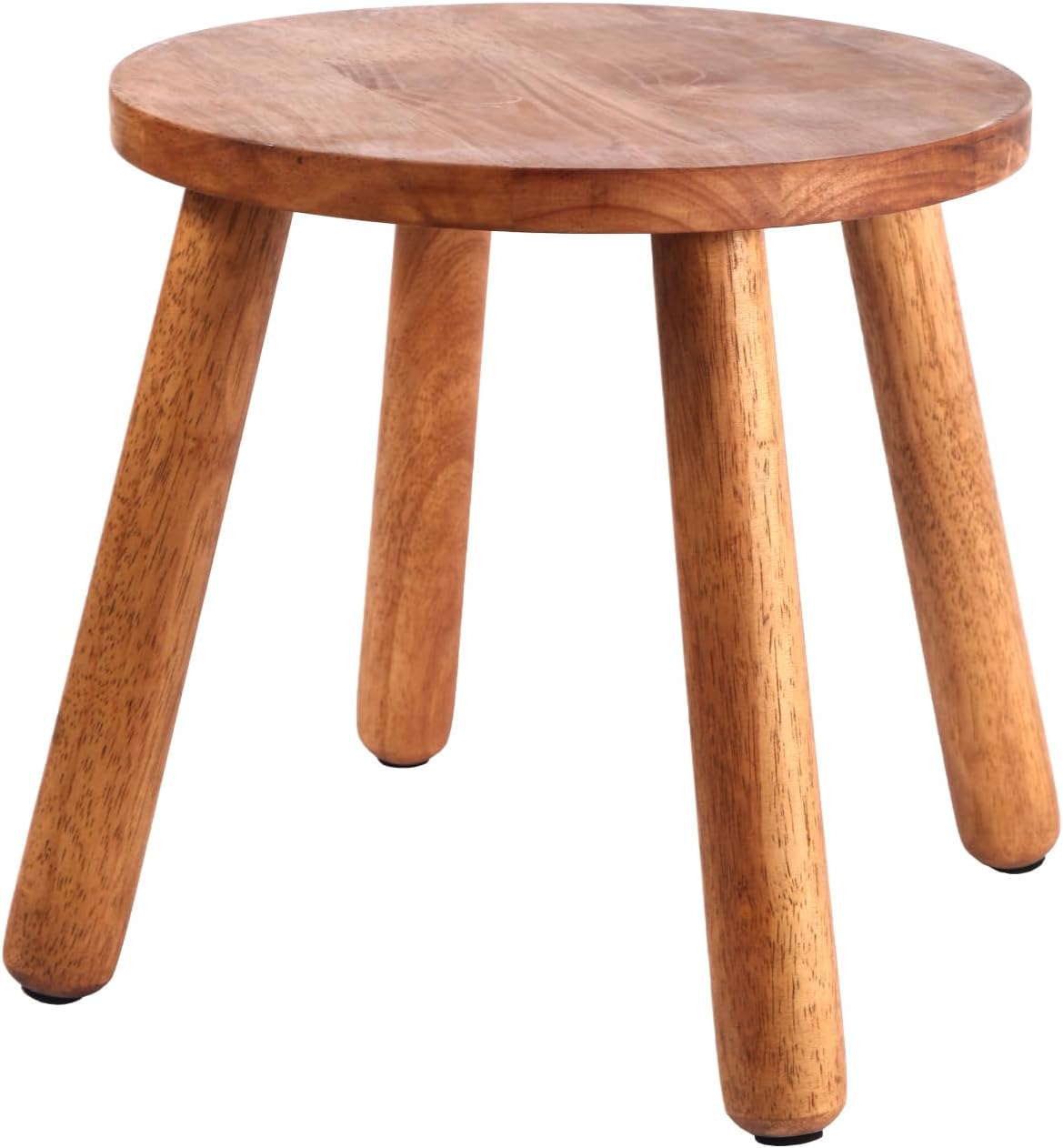 Round Solid Wooden Step Stool for Garden and Home Use