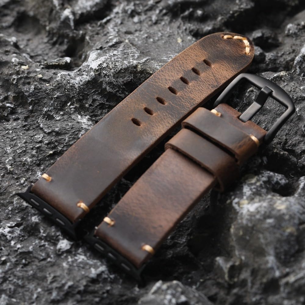 Vintage Leather Band for Apple Watch, KONAFEI