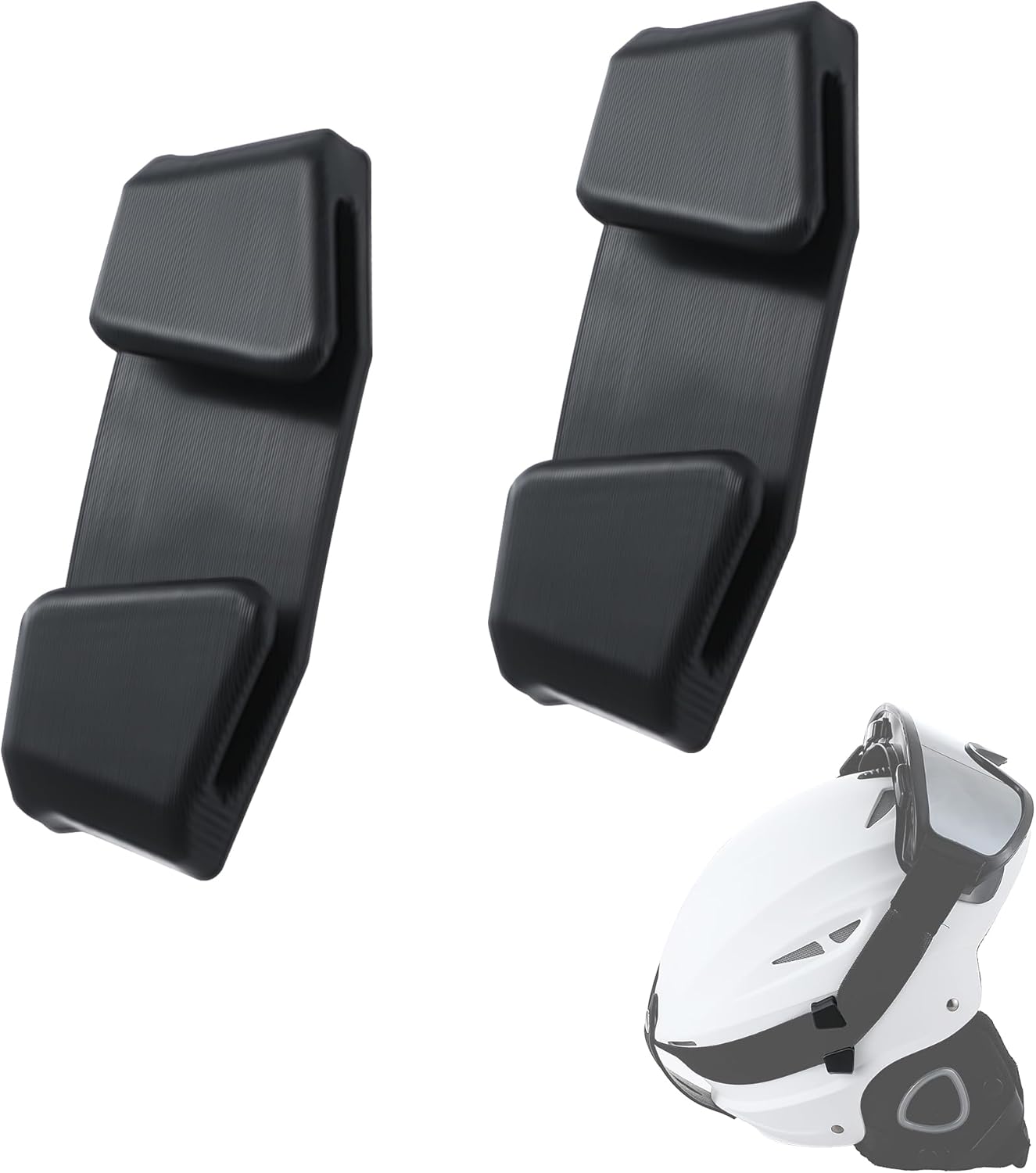 Secure Ski Goggle Clip System (Black, 2 Pack)