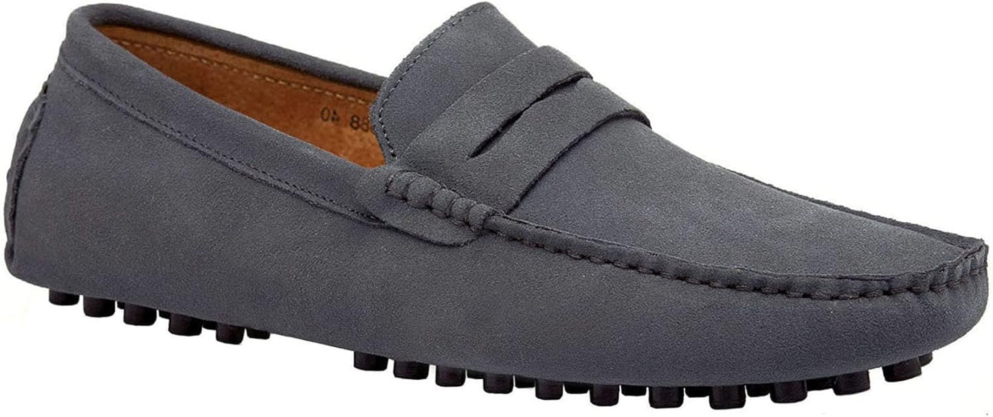 JIONS Mens Driving Penny Loafers Suede Moccasins for Comfort
