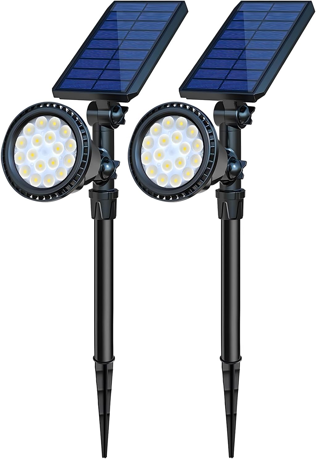 Solar Spot Lights Outdoor with 18 LEDs for Bright Lighting