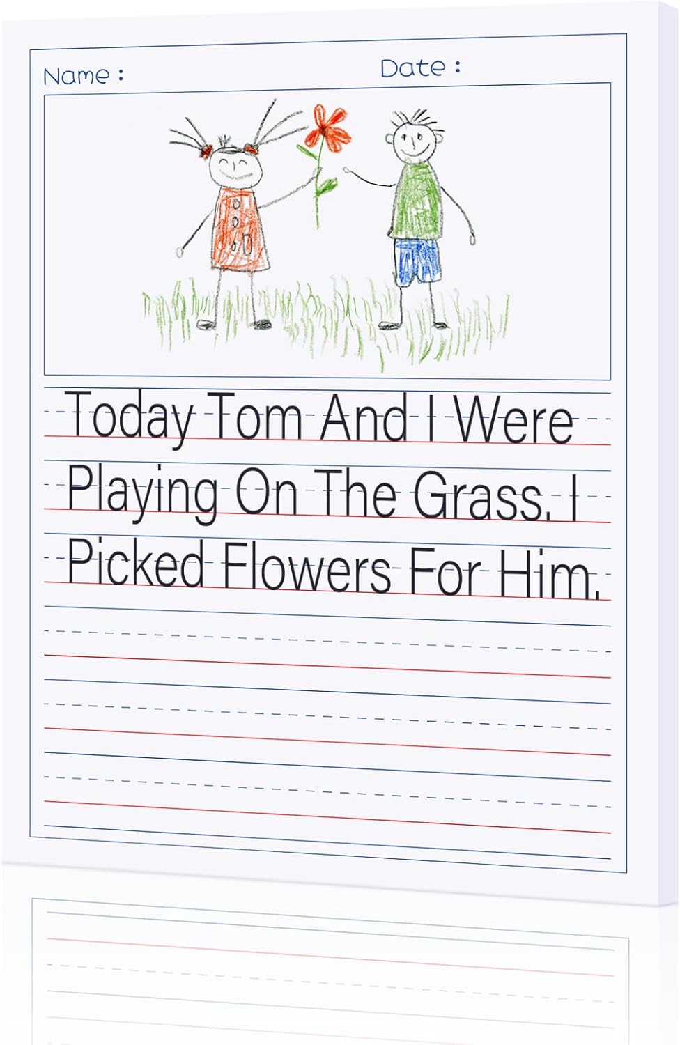 2 Pack Kids Story Writing Paper Set, 8.5x11, Primary Notepad, 100 Sheets/Pad