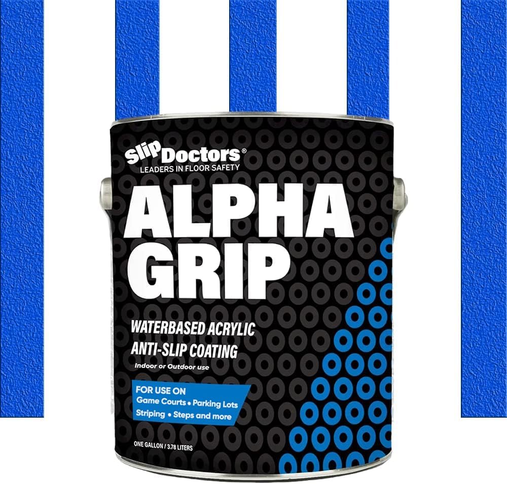 Alpha Grip Non-Slip Paint for Concrete & Asphalt Safety Blue