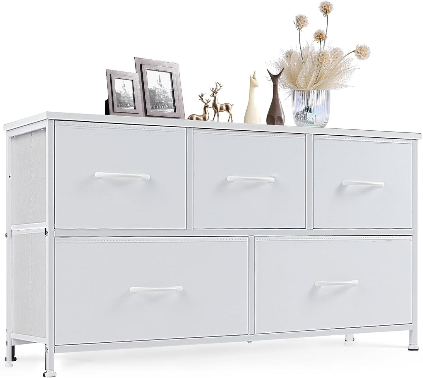 Sweetcrispy Dresser with 5 Storage Drawers for Bedroom Use