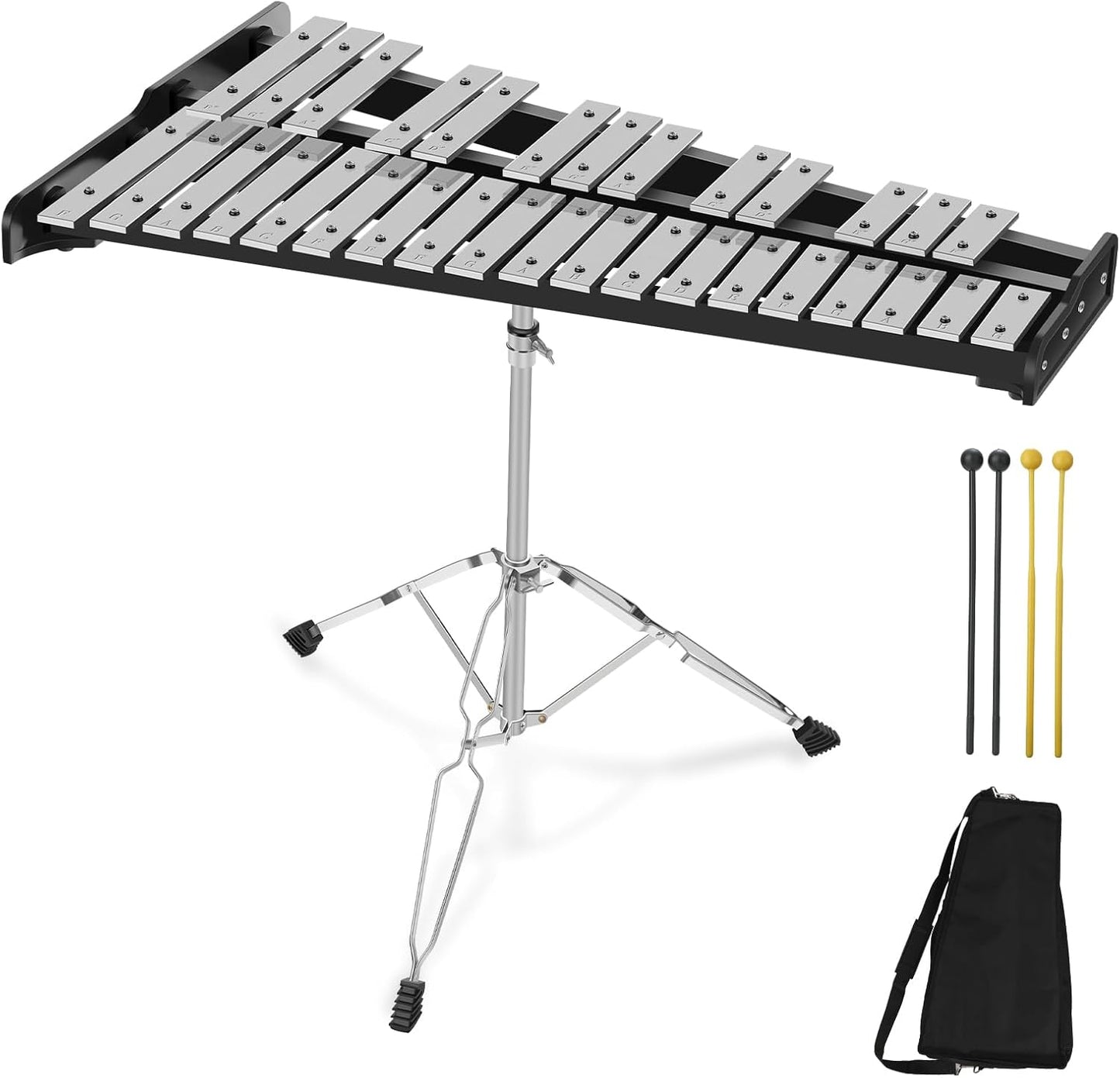 32 Note Glockenspiel Xylophone Kit with Adjustable Stand