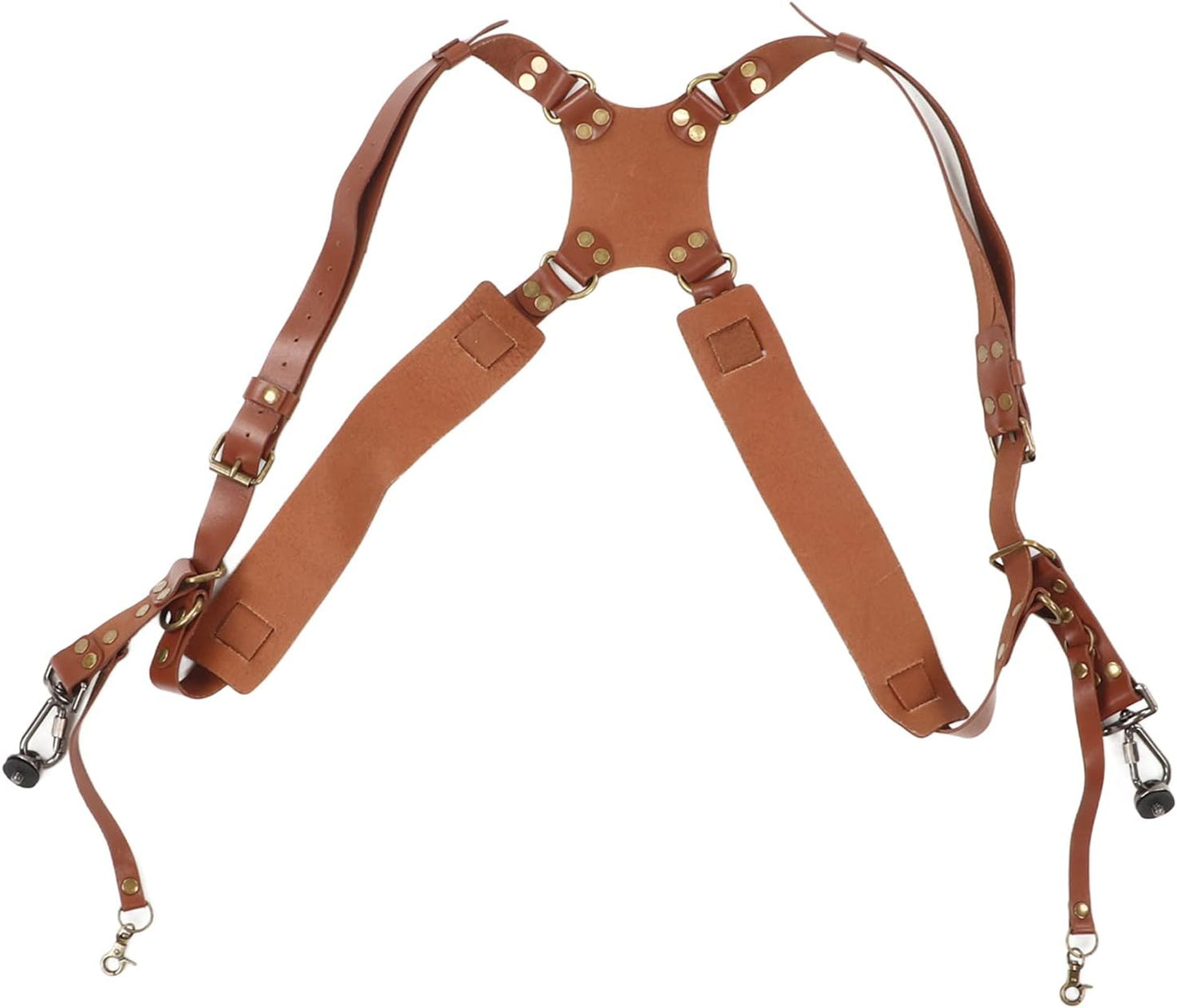 Leather Dual Camera Harness for 2 Cameras - Adjustable Strap