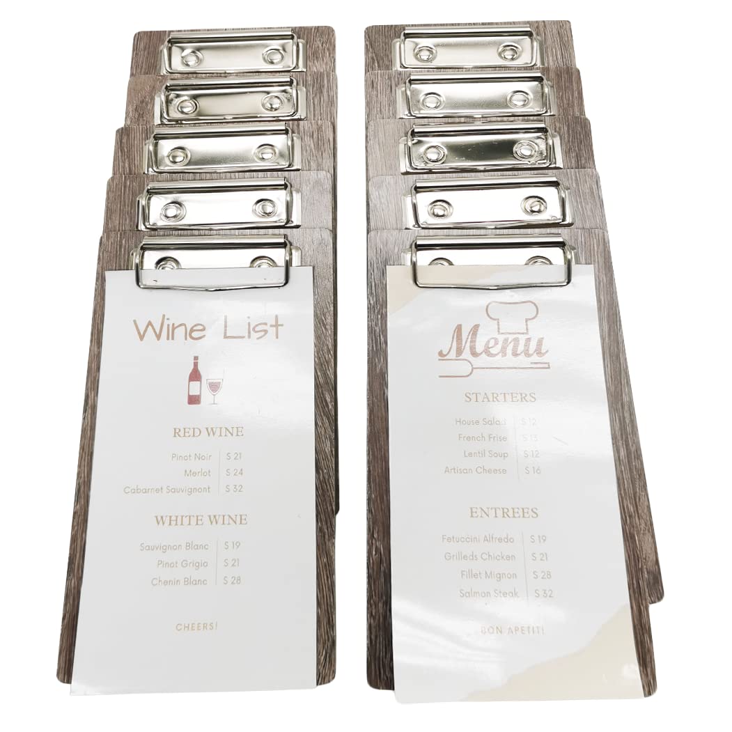 Olbia 10-Pack Wood Check Presenters for Restaurants and Cafes