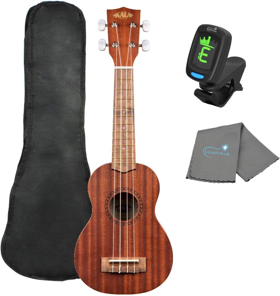 Kala KA-15S Ukulele Bundle with Tote Bag, Tuner, and Cloth